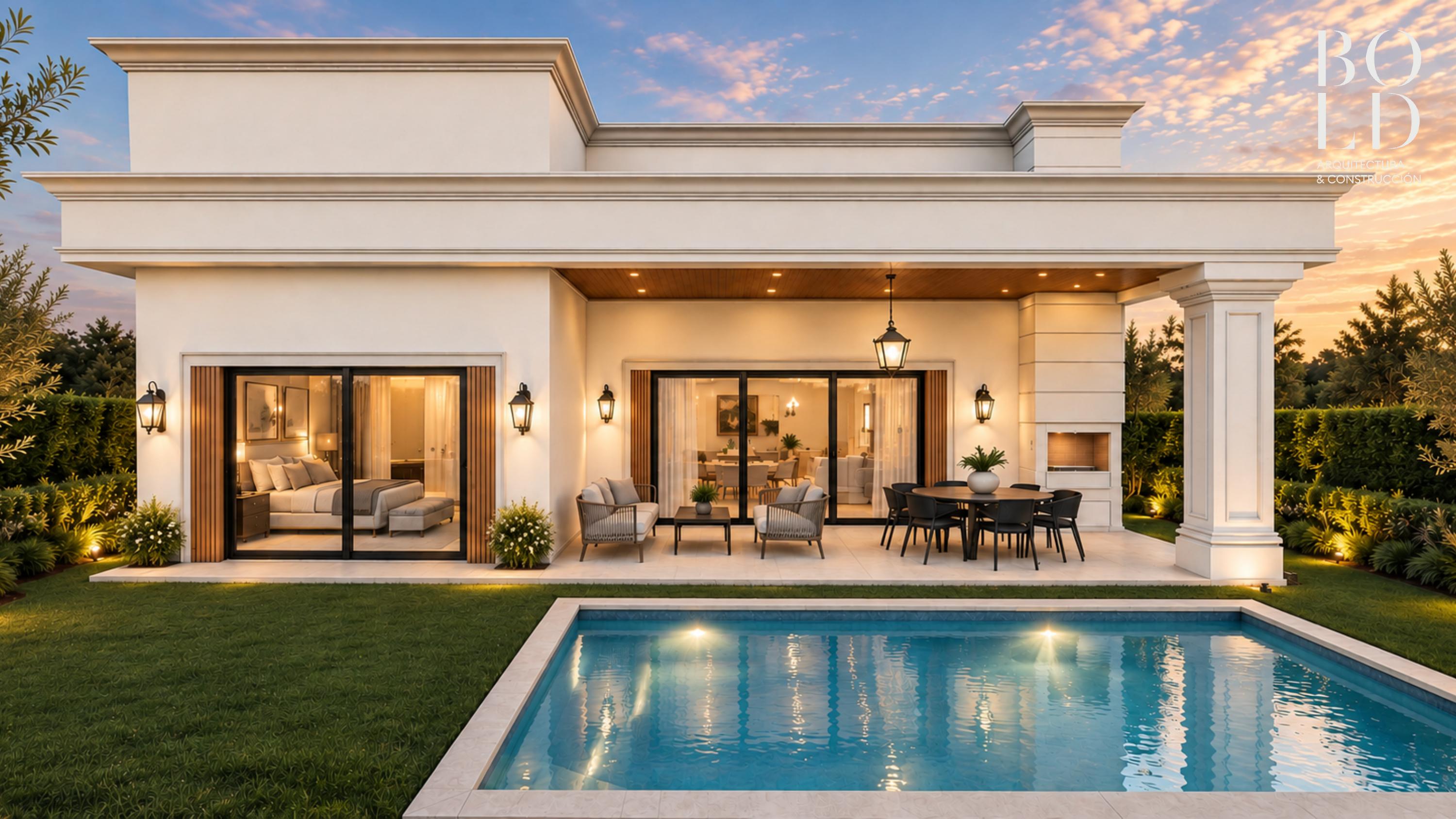 Piscina, entardecer