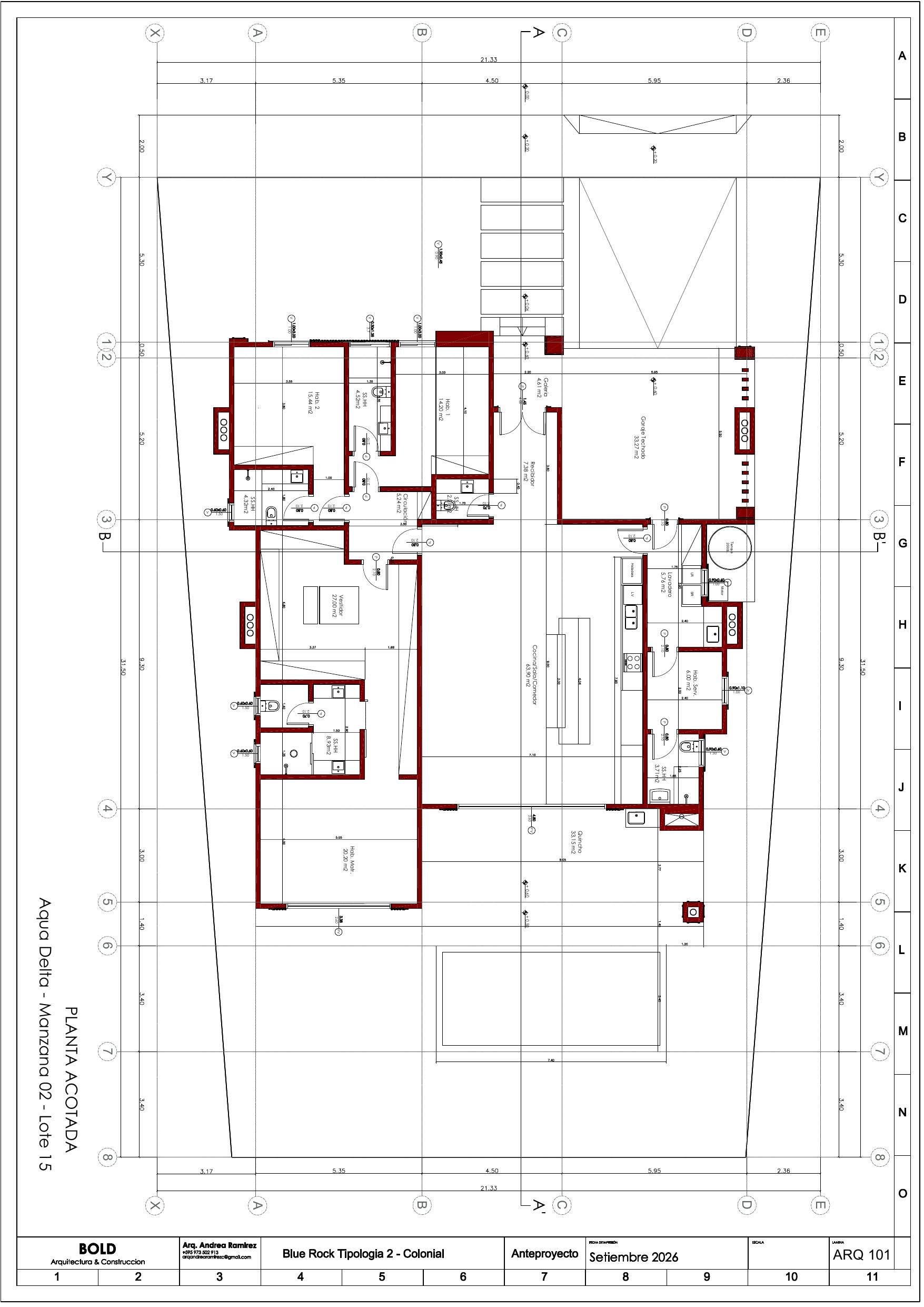 Planta baixa da casa Colonial