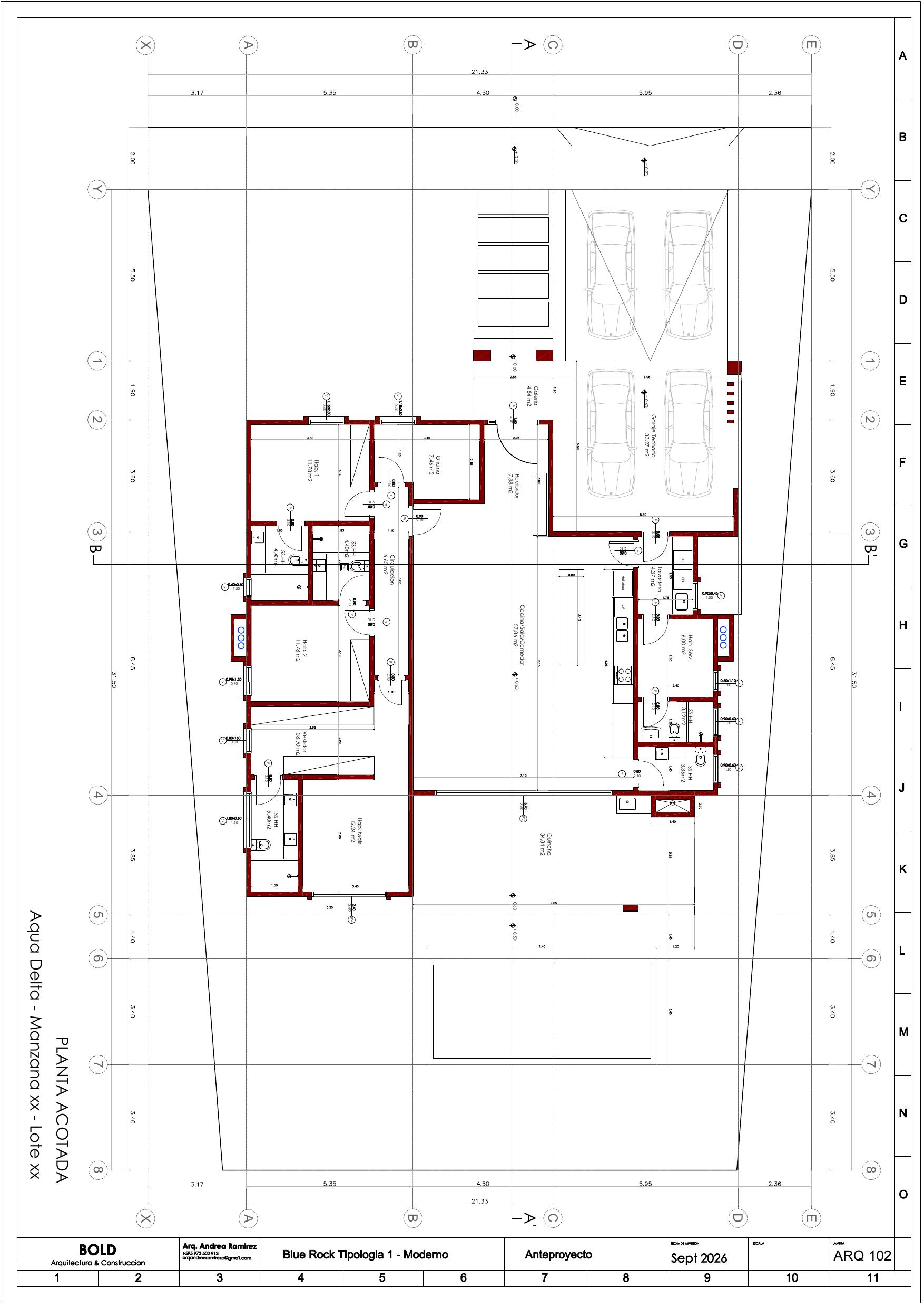 Planta baixa da casa Moderna